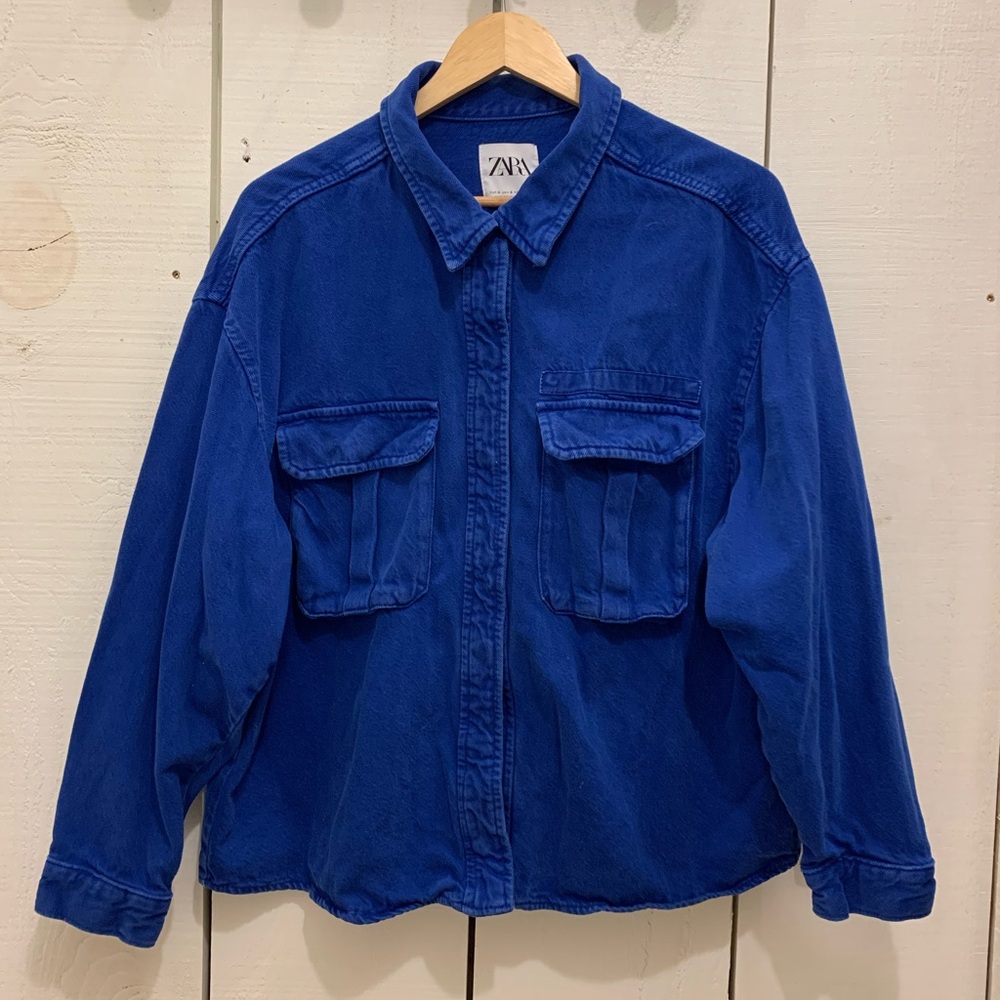 Zara Electric Blue Utility Jacket Small